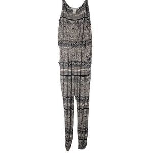 American Rag Adjustable Spaghetti Strap Elastic Waist Tribal Summer Jumpsuit ‎ S